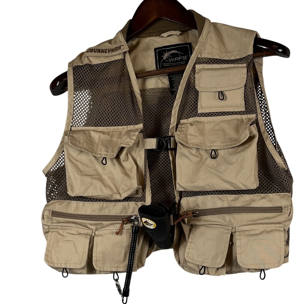 WRFS White River Fly Shop Men S Journeyman Fishing Vest Tan MultiPocket Gorpcore